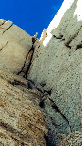 The last pitch before the dihedral gives way to easy ridge scramble.