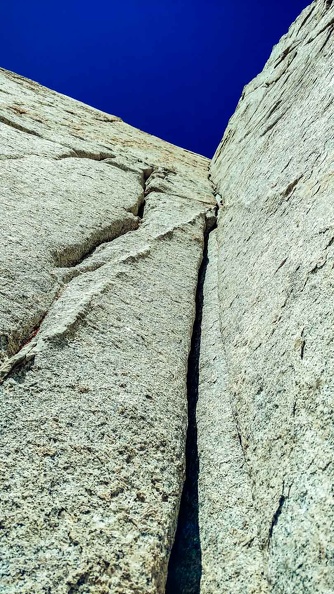 The offwidth section at the start of pitch 5.