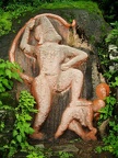 Hanumana idol on descent from Tikona to peth-shahapur via main entrance