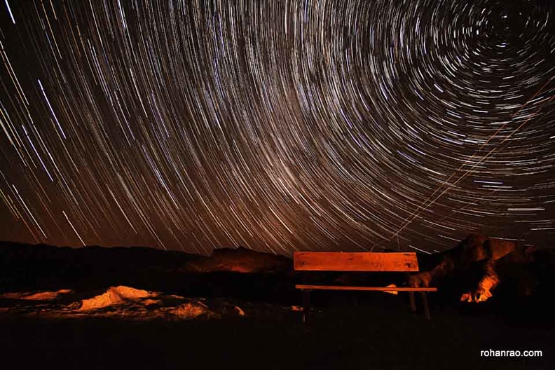 Star trail at Death valley national park